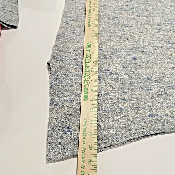 Pure Jill Sweater Women Small Pet Gray Blue Wool Cashmere Blend Asymmetrical Hem - Picture 12 of 13